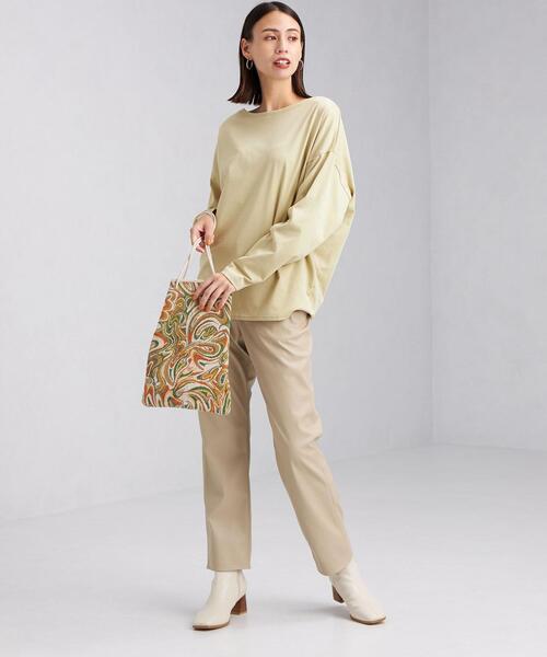 green label relaxing（グリーンレーベルリラクシング）の「トラップ ウエスト ロングスリーブ プルオーバー カットソー Tシャツ ボーダー（Tシャツ/カットソー・レディース・その他1/ダークグレー/ベージュ/オフホワイト/その他2・FREE）」の6枚目の写真