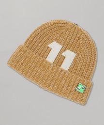 WE11DONE LOGO LEATHER PATCH EMBROIDERED BEANIE WD-KH1-21-624-U-YE