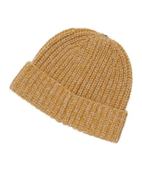 WE11DONE（ウェルダン）の「WE11DONE LOGO LEATHER PATCH EMBROIDERED BEANIE WD-KH1-21-624-U-YE（ニットキャップ/ビーニー・レディース・イエロー・ONE SIZE）」の2枚目の写真
