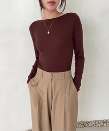 Didot.showroom（ディドット ショールーム）の「boat neck span long tee（Tシャツ/カットソー）」