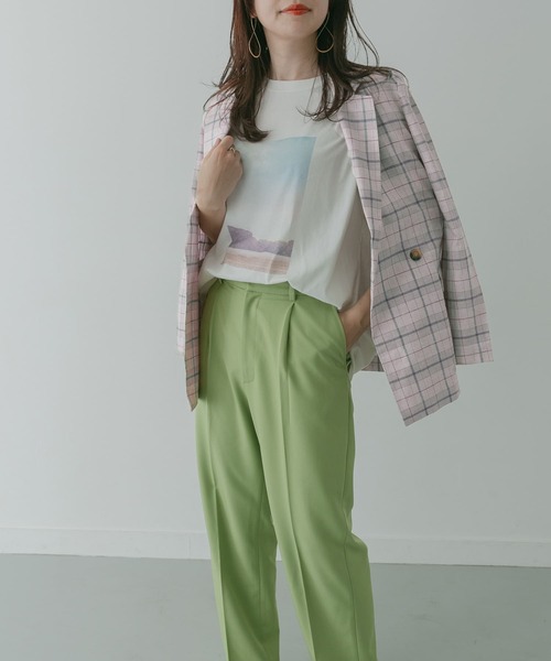 KBF+（ケービーエフプラス）の「KBF+　リネンmixチェックジャケット∴（その他アウター・レディース・グレー系その他/ベージュ系その他・ONE）」の17枚目の写真