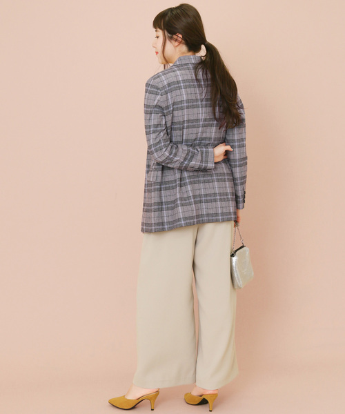 KBF+（ケービーエフプラス）の「KBF+　リネンmixチェックジャケット∴（その他アウター・レディース・グレー系その他/ベージュ系その他・ONE）」の18枚目の写真