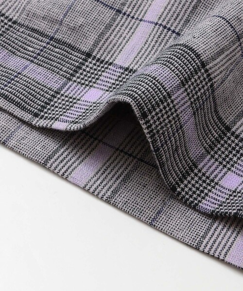 KBF+（ケービーエフプラス）の「KBF+　リネンmixチェックジャケット∴（その他アウター・レディース・グレー系その他/ベージュ系その他・ONE）」の8枚目の写真