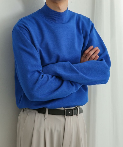 SENSE OF PLACE by URBAN RESEARCH(センスオブプレイスバイアーバンリサーチ)の「『ユニセックス』ストレッチモックネックセーター(ニット/セーター・メンズ・ライトベージュ/ブルー/ブラック/アイボリー/ブラウン/ミント/グリーン/オレンジ/ロイヤルブルー/グリーン系その他/レッド/ダークブラウン/チャコールグレー/その他1・LARGE/MEDIUM)」の11枚目の写真