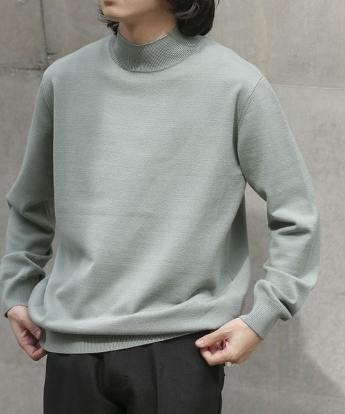 SENSE OF PLACE by URBAN RESEARCH(センスオブプレイスバイアーバンリサーチ)の「『ユニセックス』ストレッチモックネックセーター(ニット/セーター・メンズ・ライトベージュ/ブルー/ブラック/アイボリー/ブラウン/ミント/グリーン/オレンジ/ロイヤルブルー/グリーン系その他/レッド/ダークブラウン/チャコールグレー/その他1・LARGE/MEDIUM)」の8枚目の写真