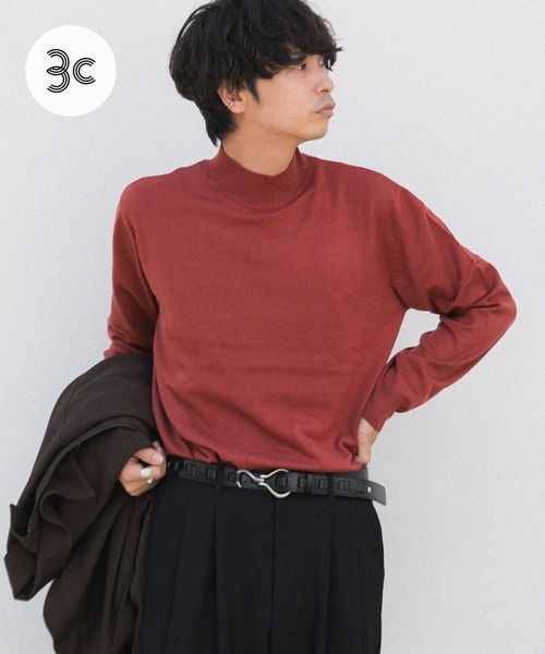 SENSE OF PLACE by URBAN RESEARCH(センスオブプレイスバイアーバンリサーチ)の「『ユニセックス』ストレッチモックネックセーター(ニット/セーター・メンズ・ライトベージュ/ブルー/ブラック/アイボリー/ブラウン/ミント/グリーン/オレンジ/ロイヤルブルー/グリーン系その他/レッド/ダークブラウン/チャコールグレー/その他1・LARGE/MEDIUM)」の12枚目の写真