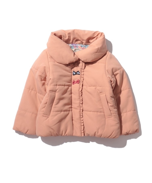 SHOO・LA・RUE（シューラルー）の「◆【90-150cm】撥水中綿リボン使いブルゾン（ダウンジャケット/コート・キッズ・ネイビー/ピンク系・11/10/12/15 /13/14/09）」の2枚目の写真