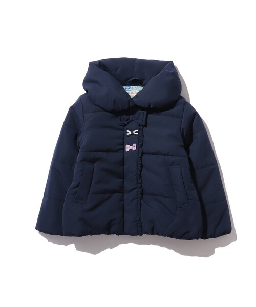SHOO・LA・RUE（シューラルー）の「◆【90-150cm】撥水中綿リボン使いブルゾン（ダウンジャケット/コート・キッズ・ネイビー/ピンク系・11/10/12/15 /13/14/09）」の4枚目の写真