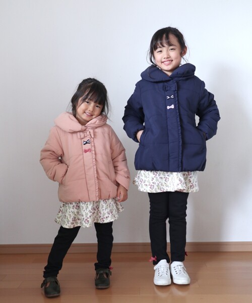 SHOO・LA・RUE（シューラルー）の「◆【90-150cm】撥水中綿リボン使いブルゾン（ダウンジャケット/コート・キッズ・ネイビー/ピンク系・11/10/12/15 /13/14/09）」の22枚目の写真