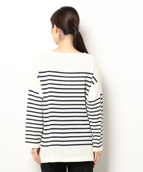 Lugnoncure（ルノンキュール）の「パネルボーダーニット（ニット/セーター・レディース・ブラック/ネイビー/オフホワイト・ﾌﾘ-）」の6枚目の写真