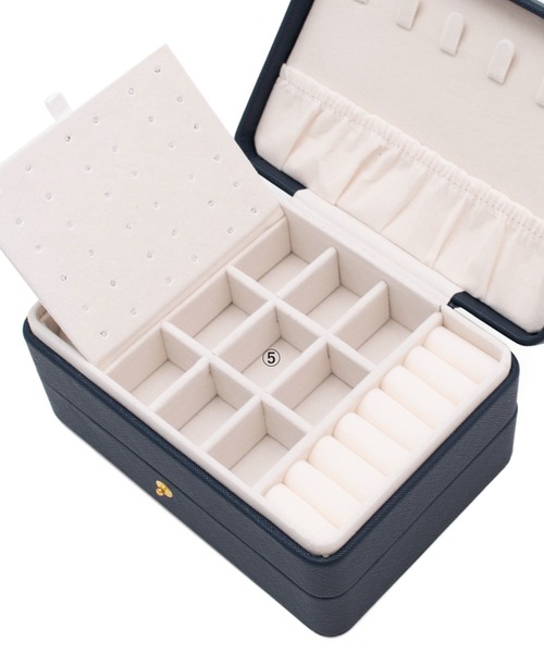 VitaFelice（ヴィータフェリーチェ）の「2段ジュエリーボックス（収納グッズ・レディース・ホワイト/ピンク/グリーン/ネイビー・FREE）」の12枚目の写真