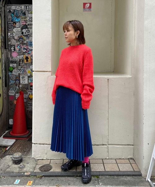 MANASTASH(マナスタッシュ)の「MANASTASH/マナスタッシュ アルパカミックスプルオーバー(ニット/セーター・レディース・ライム/オレンジ・FREE)」の10枚目の写真