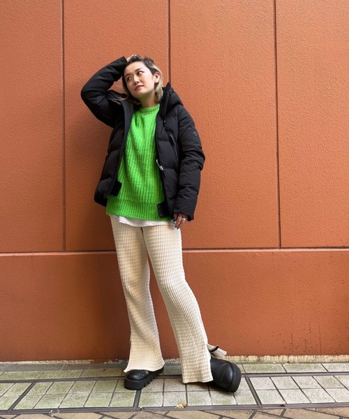 MANASTASH(マナスタッシュ)の「MANASTASH/マナスタッシュ アルパカミックスプルオーバー(ニット/セーター・レディース・ライム/オレンジ・FREE)」の8枚目の写真