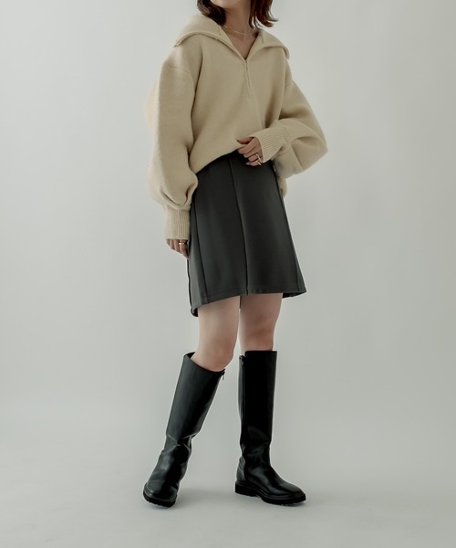 mystic（ミスティック）の「ハーフZIPニット（Tシャツ/カットソー・レディース・チャコールグレー/オフホワイト/ピンク/ライトグレー・FREE）」の17枚目の写真