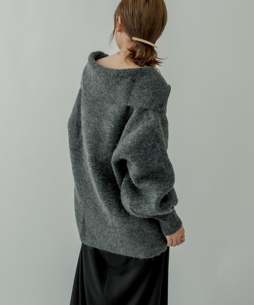 mystic（ミスティック）の「ハーフZIPニット（Tシャツ/カットソー・レディース・チャコールグレー/オフホワイト/ピンク/ライトグレー・FREE）」の8枚目の写真