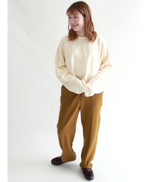 ehka sopo（エヘカソポ）の「ショート丈スウェット（スウェット・レディース・グレー/キナリ/チャコール・ﾌﾘ-）」の7枚目の写真