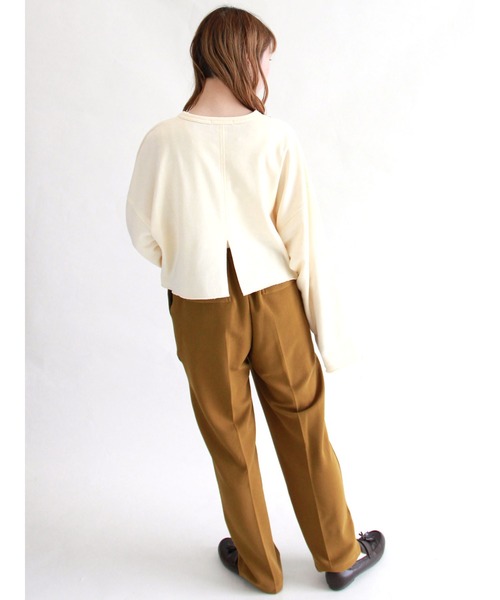 ehka sopo（エヘカソポ）の「ショート丈スウェット（スウェット・レディース・グレー/キナリ/チャコール・ﾌﾘ-）」の8枚目の写真