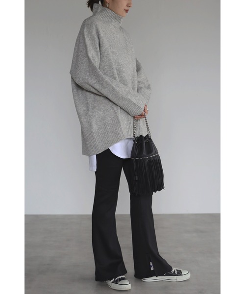 Bonjour Sagan（ボンジュールサガン）の「サイドスリット裏起毛レギンスパンツ（その他パンツ・レディース・ブラック/ベージュ・FREE）」の22枚目の写真