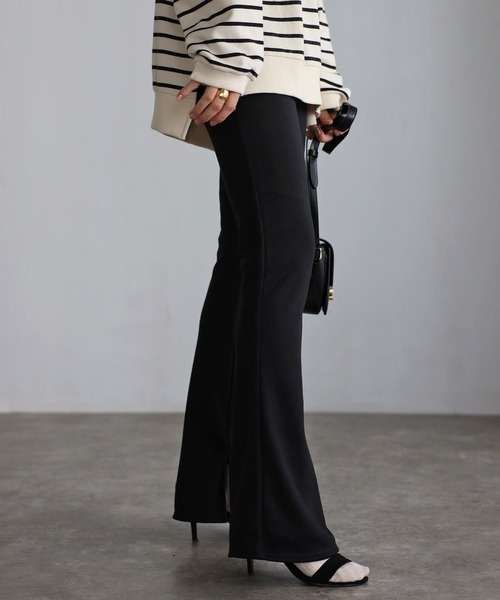 Bonjour Sagan（ボンジュールサガン）の「サイドスリット裏起毛レギンスパンツ（その他パンツ・レディース・ブラック/ベージュ・FREE）」の12枚目の写真