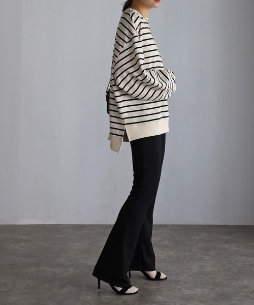 Bonjour Sagan（ボンジュールサガン）の「サイドスリット裏起毛レギンスパンツ（その他パンツ・レディース・ブラック/ベージュ・FREE）」の11枚目の写真