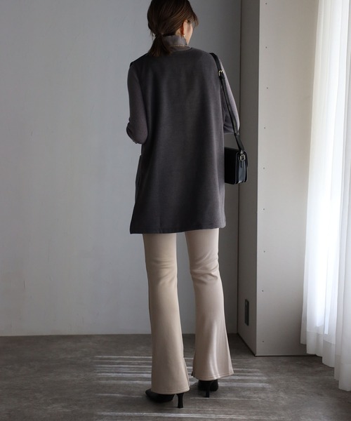 Bonjour Sagan（ボンジュールサガン）の「サイドスリット裏起毛レギンスパンツ（その他パンツ・レディース・ブラック/ベージュ・FREE）」の7枚目の写真