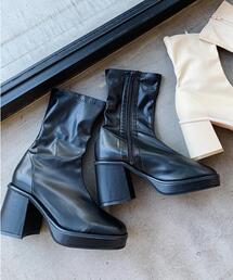 INGNI | プラットフォームミドルレングスストレッチヒールブーツ(ブーツ)