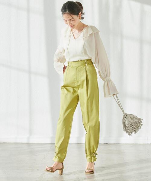 green label relaxing（グリーンレーベルリラクシング）の「パラシュート グルカ パンツ（その他パンツ・レディース・ベージュ/ライム・38/36）」の7枚目の写真