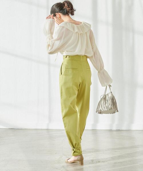 green label relaxing（グリーンレーベルリラクシング）の「パラシュート グルカ パンツ（その他パンツ・レディース・ベージュ/ライム・38/36）」の9枚目の写真