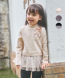 ANY | 花柄ペプラムプルオーバー(スウェット)