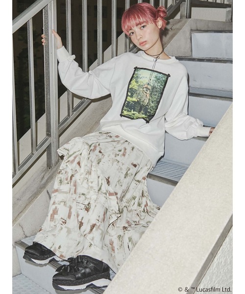 merry jenny（メリージェニー）の「【STAR WARS】Ewok / スウェットプルオーバー（Tシャツ/カットソー・レディース・ブラック/オフホワイト・FREE）」の3枚目の写真