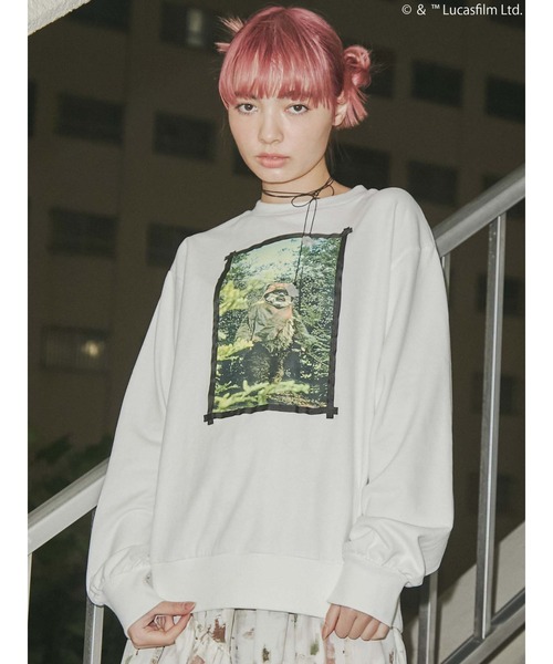 merry jenny（メリージェニー）の「【STAR WARS】Ewok / スウェットプルオーバー（Tシャツ/カットソー・レディース・ブラック/オフホワイト・FREE）」の6枚目の写真