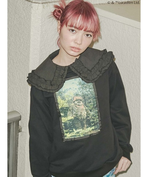 merry jenny（メリージェニー）の「【STAR WARS】Ewok / スウェットプルオーバー（Tシャツ/カットソー・レディース・ブラック/オフホワイト・FREE）」の14枚目の写真