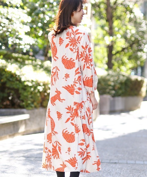 チチカカ（チチカカ）の「オトミプリントワンピース（ワンピース・レディース・ブラック/アイボリー・FREE）」の5枚目の写真