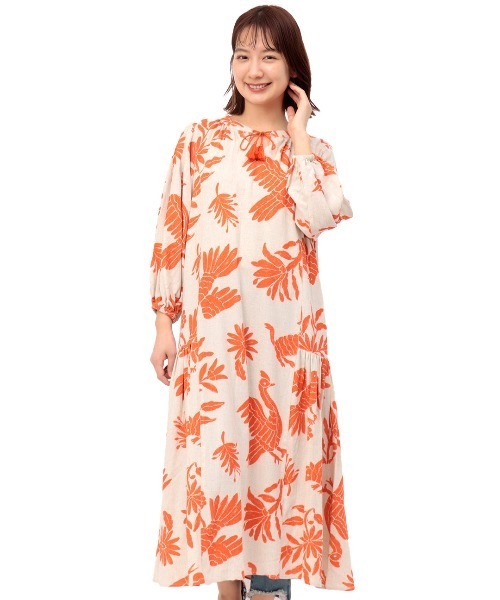 チチカカ（チチカカ）の「オトミプリントワンピース（ワンピース・レディース・ブラック/アイボリー・FREE）」の6枚目の写真