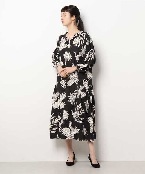 チチカカ（チチカカ）の「オトミプリントワンピース（ワンピース・レディース・ブラック/アイボリー・FREE）」の17枚目の写真