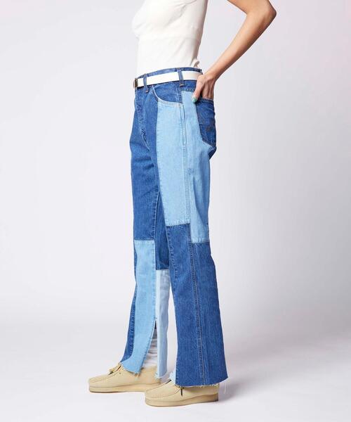 Wrangler（ラングラー）の「【別注】＜Wrangler＞リメイクデザイン フレアデニムパンツ ∴（デニムパンツ・レディース・ネイビー・S/M）」の3枚目の写真