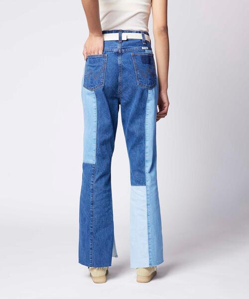 Wrangler（ラングラー）の「【別注】＜Wrangler＞リメイクデザイン フレアデニムパンツ ∴（デニムパンツ・レディース・ネイビー・S/M）」の4枚目の写真