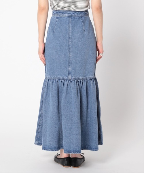U by SPICK&SPAN（ユーバイスピックアンドスパン）の「ギャザー切り替えデニムロングスカート◆（デニムスカート・レディース・サックスブルー・38/36/34）」の11枚目の写真