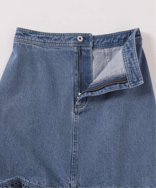 U by SPICK&SPAN（ユーバイスピックアンドスパン）の「ギャザー切り替えデニムロングスカート◆（デニムスカート・レディース・サックスブルー・38/36/34）」の16枚目の写真