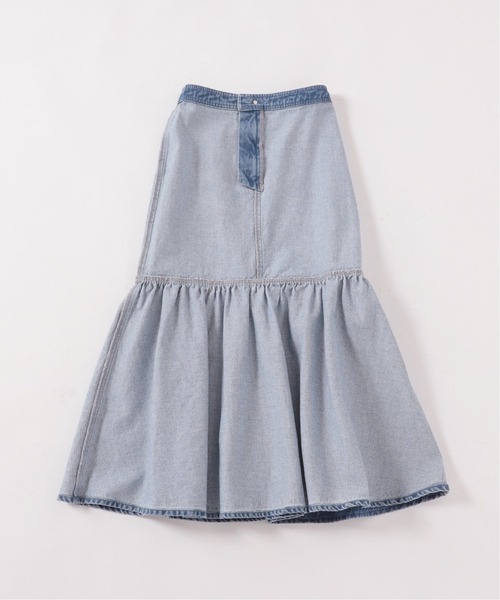 U by SPICK&SPAN（ユーバイスピックアンドスパン）の「ギャザー切り替えデニムロングスカート◆（デニムスカート・レディース・サックスブルー・38/36/34）」の17枚目の写真