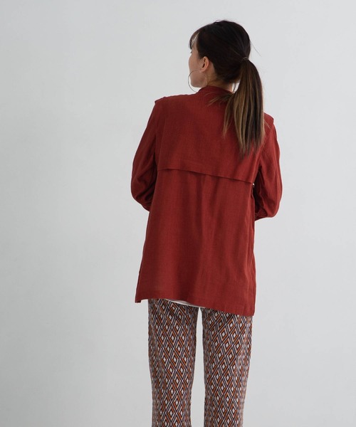 bohmal（ボマール）の「リネンベストレイヤードシャツ（シャツ/ブラウス・レディース・ホワイト/マスタード/テラコッタ・FREE）」の11枚目の写真