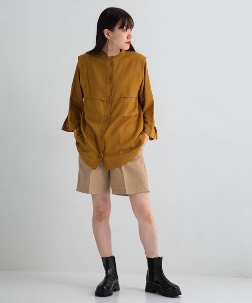 bohmal（ボマール）の「リネンベストレイヤードシャツ（シャツ/ブラウス・レディース・ホワイト/マスタード/テラコッタ・FREE）」の18枚目の写真