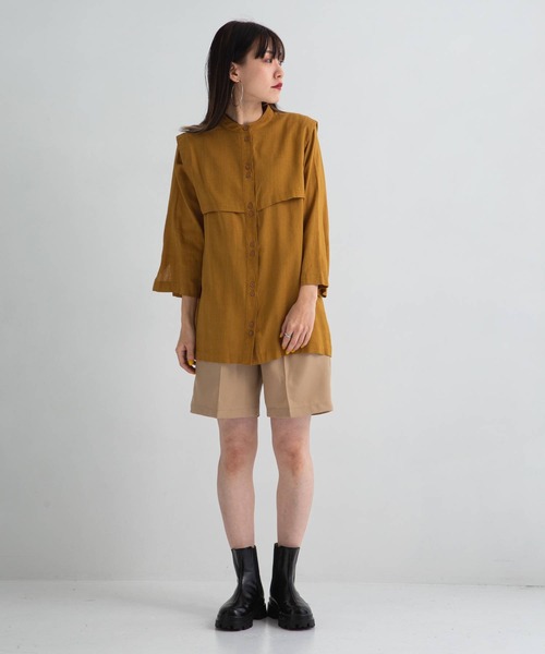 bohmal（ボマール）の「リネンベストレイヤードシャツ（シャツ/ブラウス・レディース・ホワイト/マスタード/テラコッタ・FREE）」の19枚目の写真