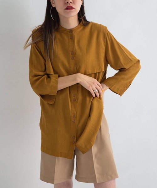bohmal（ボマール）の「リネンベストレイヤードシャツ（シャツ/ブラウス・レディース・ホワイト/マスタード/テラコッタ・FREE）」の22枚目の写真