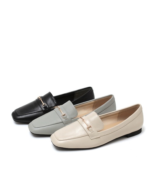 grandfleur（グランドフルール）の「ビット付きスクエアトゥローファーパンプス（ローファー・レディース・ブラック/ライトブルー/アイボリー・23.5cm/23.0cm/24.0cm/22.5cm/24.5cm）」の16枚目の写真