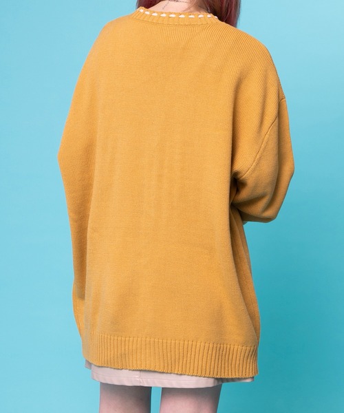 PairPair（ペアペア）の「ハンドステッチ風カーディガン(ユニセックス)（カーディガン/ボレロ・レディース・ブラック/グリーン/マスタード・MEDIUM/LARGE）」の21枚目の写真