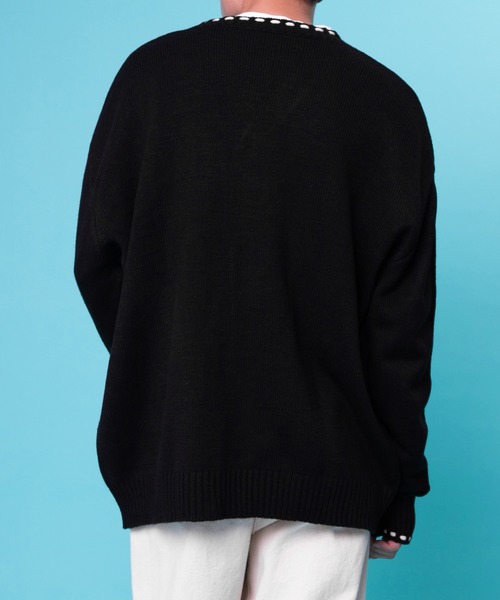 PairPair（ペアペア）の「ハンドステッチ風カーディガン(ユニセックス)（カーディガン/ボレロ・レディース・ブラック/グリーン/マスタード・MEDIUM/LARGE）」の4枚目の写真