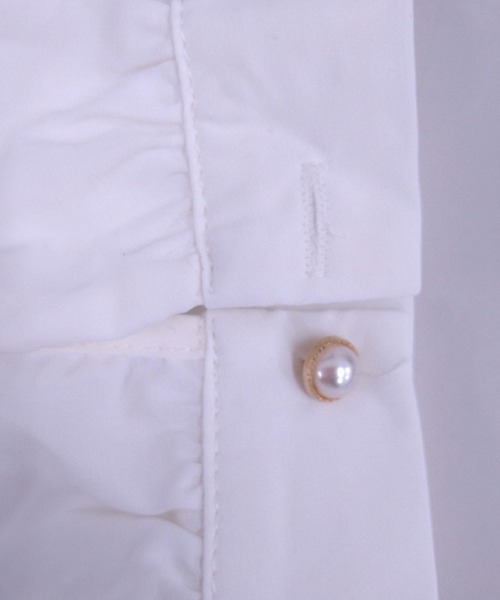 DAY CLOSET(デイ クローゼット)の「レディース ハートとパール調ボタンのダブルビッグカラーブラウス(シャツ/ブラウス・レディース・ホワイト/ピンク・M/L)」の6枚目の写真