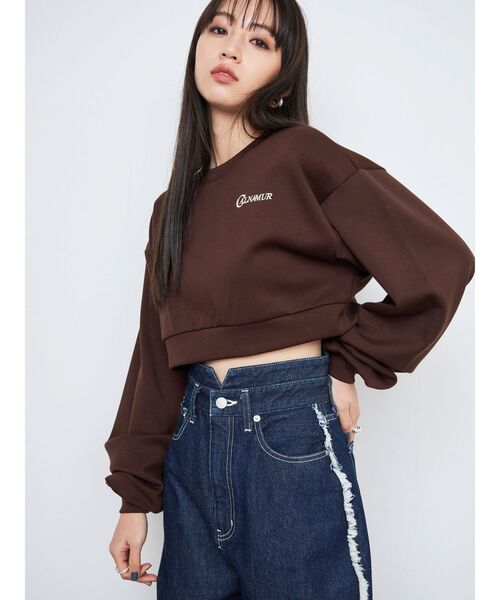 CALNAMUR（カルナムール）の「ダンボールショートスウェット（Tシャツ/カットソー・レディース・ブラウン/グレー/ブルー・FREE）」の14枚目の写真