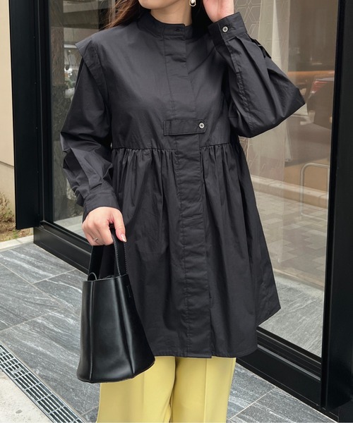 StyleSea（スタイルシー）の「ブロードバンドカラーチュニックシャツ（シャツ/ブラウス・レディース・ホワイト/ライトブルー/ブラック/ネイビー/オレンジ・MEDIUM）」の3枚目の写真